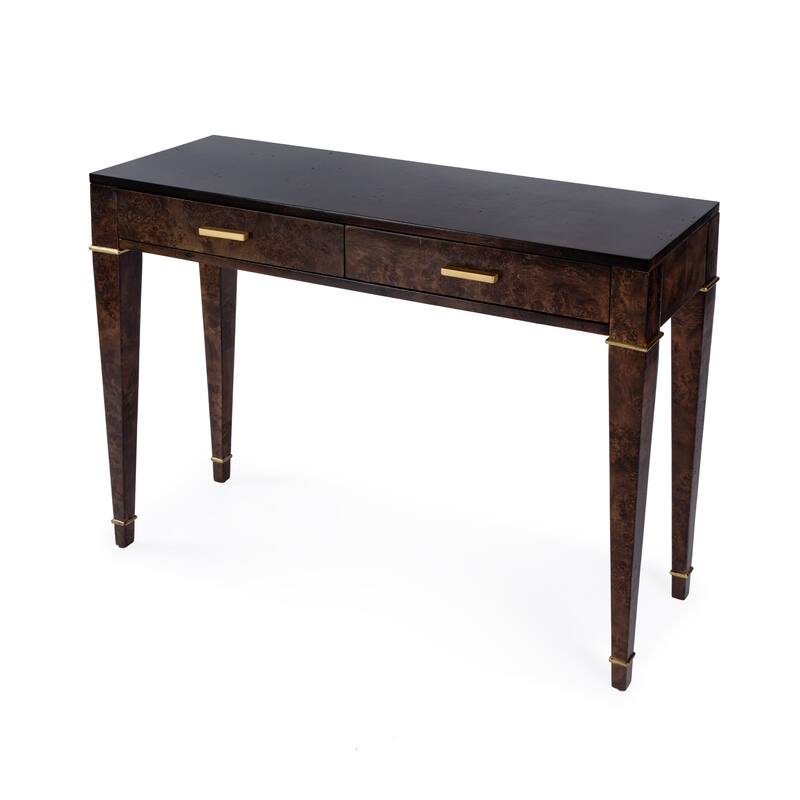 Kai 2 Drawer 46" Burl Wood Console Table