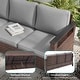 preview thumbnail 4 of 27, Bonosuki 3 Pieces Patio Sofa with Ottomans, All-Weather PE Rattan Wicker Sofa Small Patio Conversation Couch with Cushion, Brown