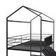 preview thumbnail 10 of 31, Metal House Bed Twin Size Loft Bed for Kids with Slide, Blackboard, Ladder Mosquito Net Brackets and Roof, Fun Platform Bed
