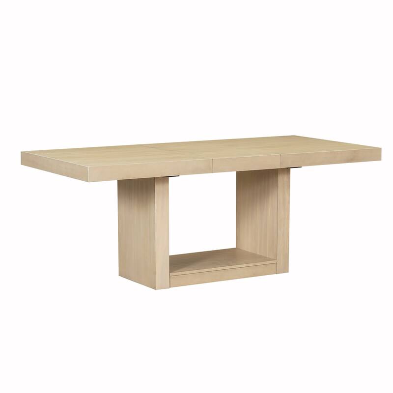 6PCS Wood Extendable Pedestal Dining Table Set
