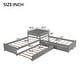 preview thumbnail 10 of 31, L-shaped Platform Bed with Trundle and Drawers Linked with built-in Desk Twin White