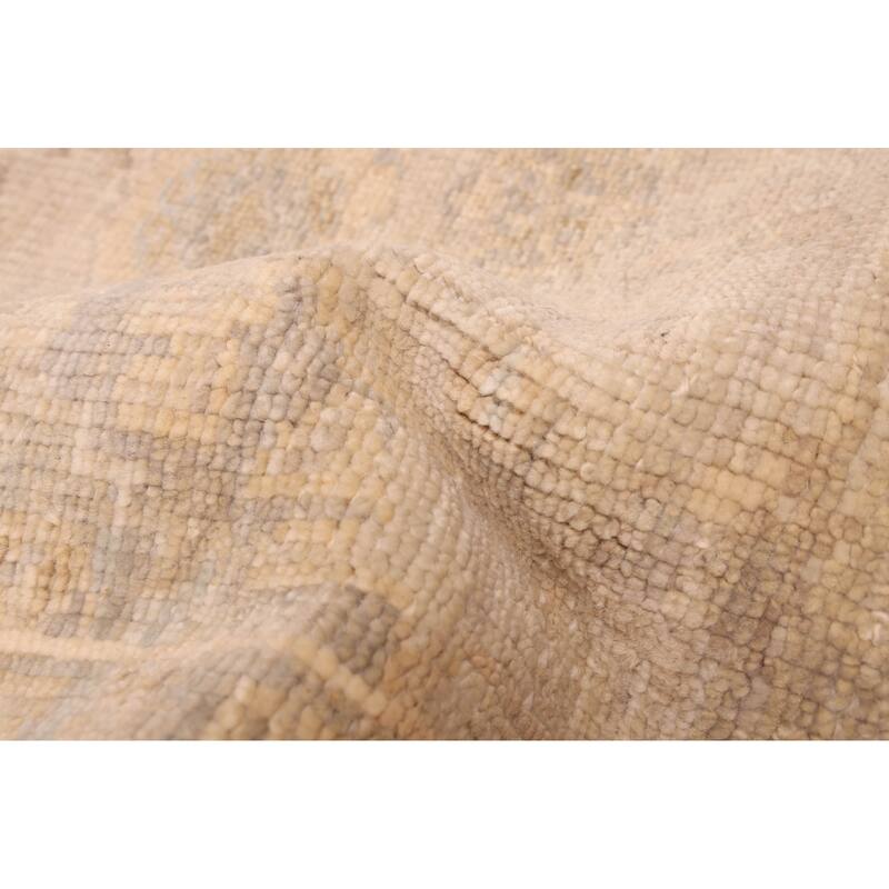 ECARPETGALLERY Hand-knotted Kavya Oushak Light Grey Wool Rug - 5'11 x 8'10