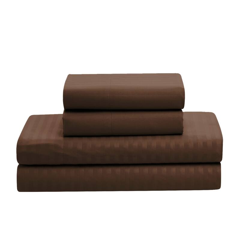 Sweet Home Collection Dobby Stripe 6-Piece Bed Sheet Set