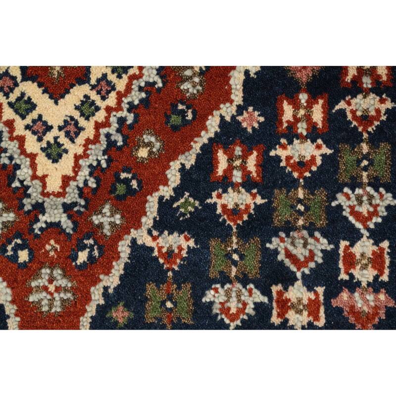 Hand Knotted Oriental 100% Wool Carpet Traditional Geometric Oranges & Rust Heriz (serapi) Area Rug - 5' 4'' X 2' 11''