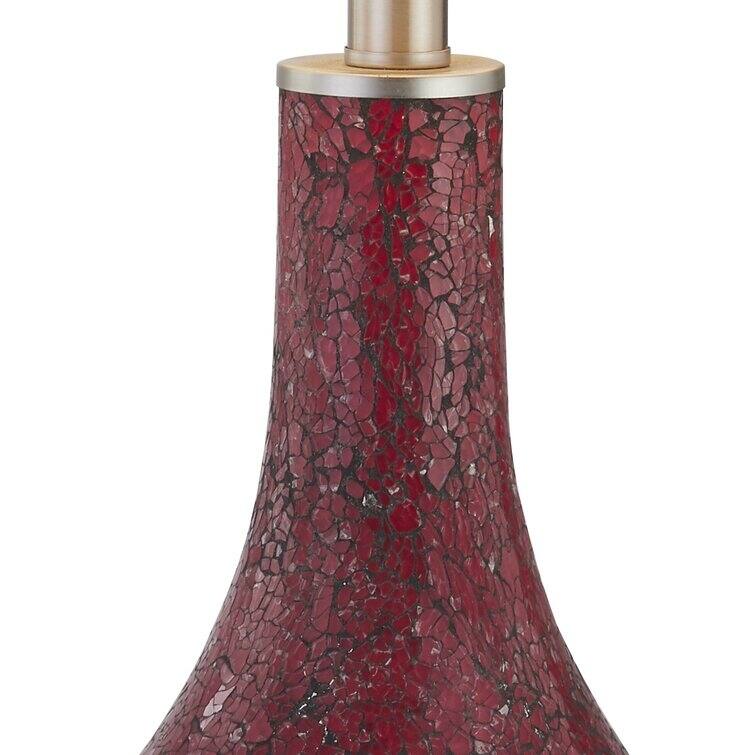 25.25" Glass Table Lamp Set with USB (Set of 2)
