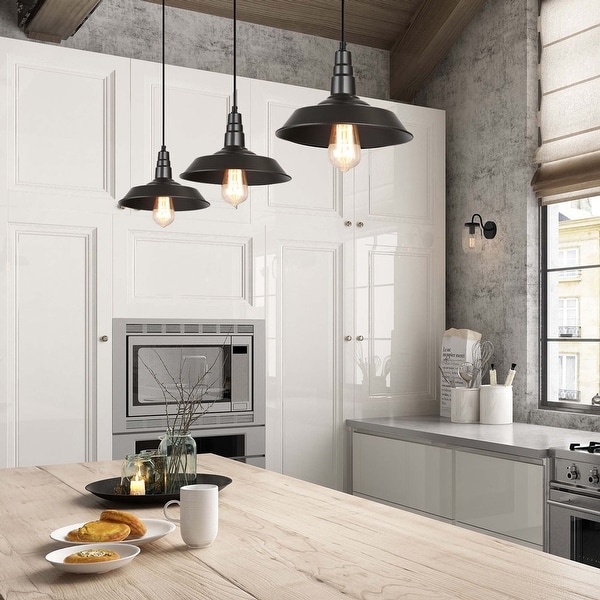 Shop Modern Farmhouse 1light Matte Black Island Pendant Lighting for