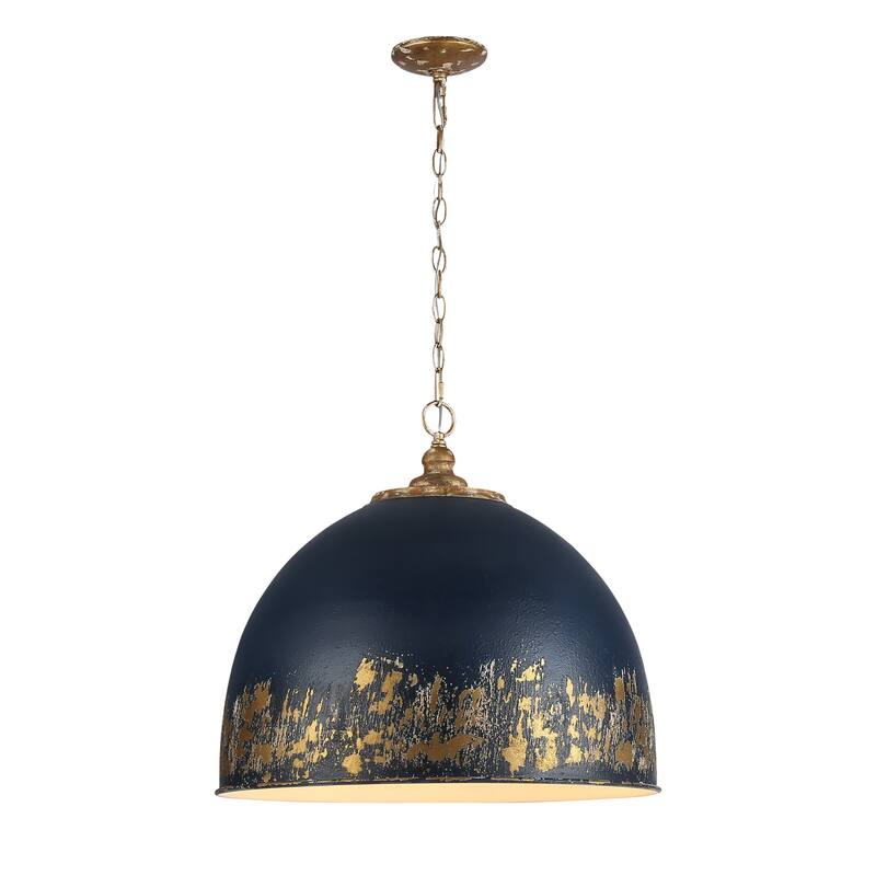 Golden Lighting Alison 5-light Pendant in Vintage Gold and Antique Matte Navy shade - 5 Light Pendant