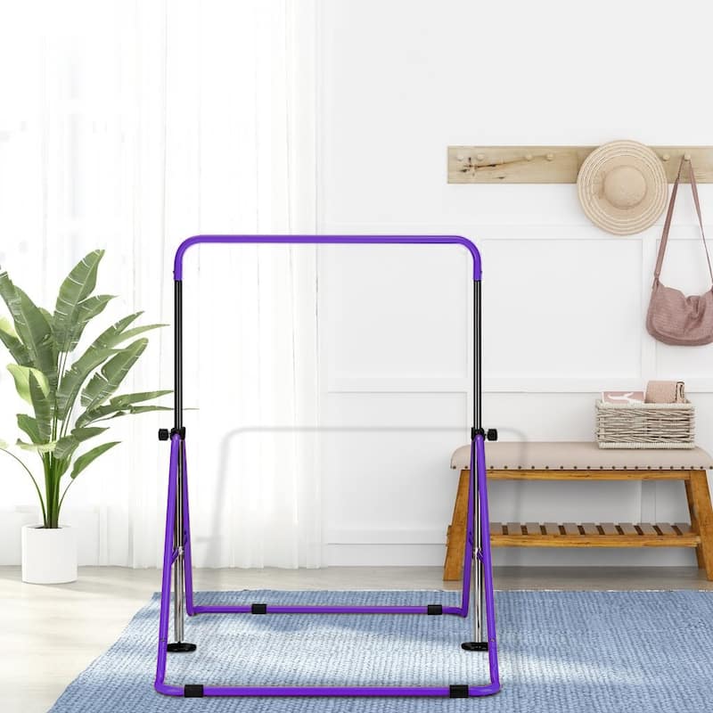 Zenova Gymnastics Bars Kids Kip Junior Training Bars for Home, Folding Horizontal Bars with 5 Adjustable Height