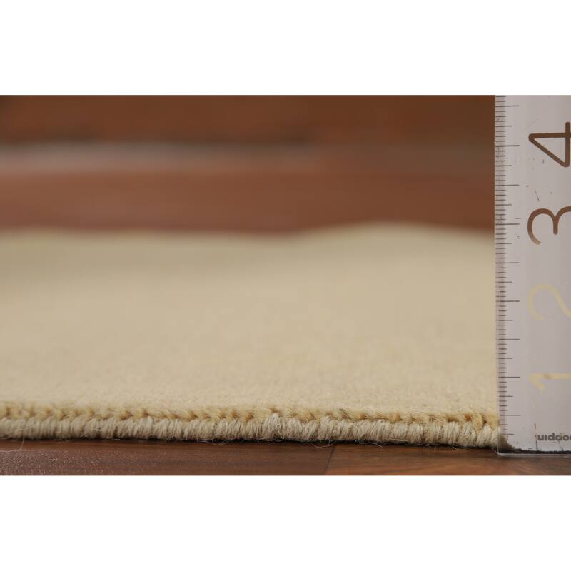 Modern Gabbeh Oriental Rug Handmade Beige Accent Wool Carpet - 2'9"x 4'2"