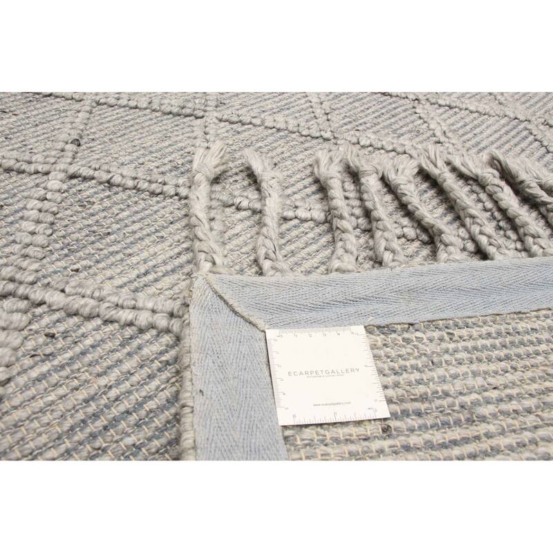 ECARPETGALLERY Braid weave Sienna Grey Wool Rug - 5'1 x 8'3