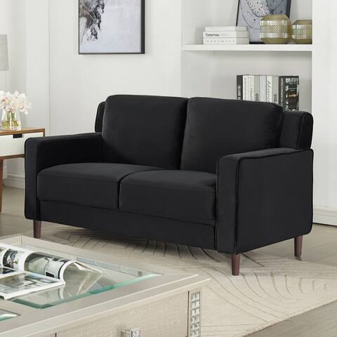 Furniture of America Manchaca Contemporary Black Upholstered Loveseat