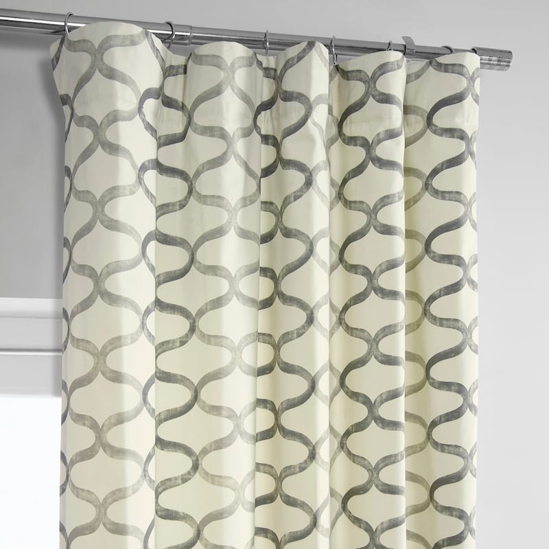 Exclusive Fabrics Illusions Geometric Grace Cotton Room Darkening Curtain (1 Panel)
