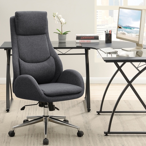 Modern High Back Executive Adjustable Grey Fabric Office Chair Bed Bath Beyond 35147638