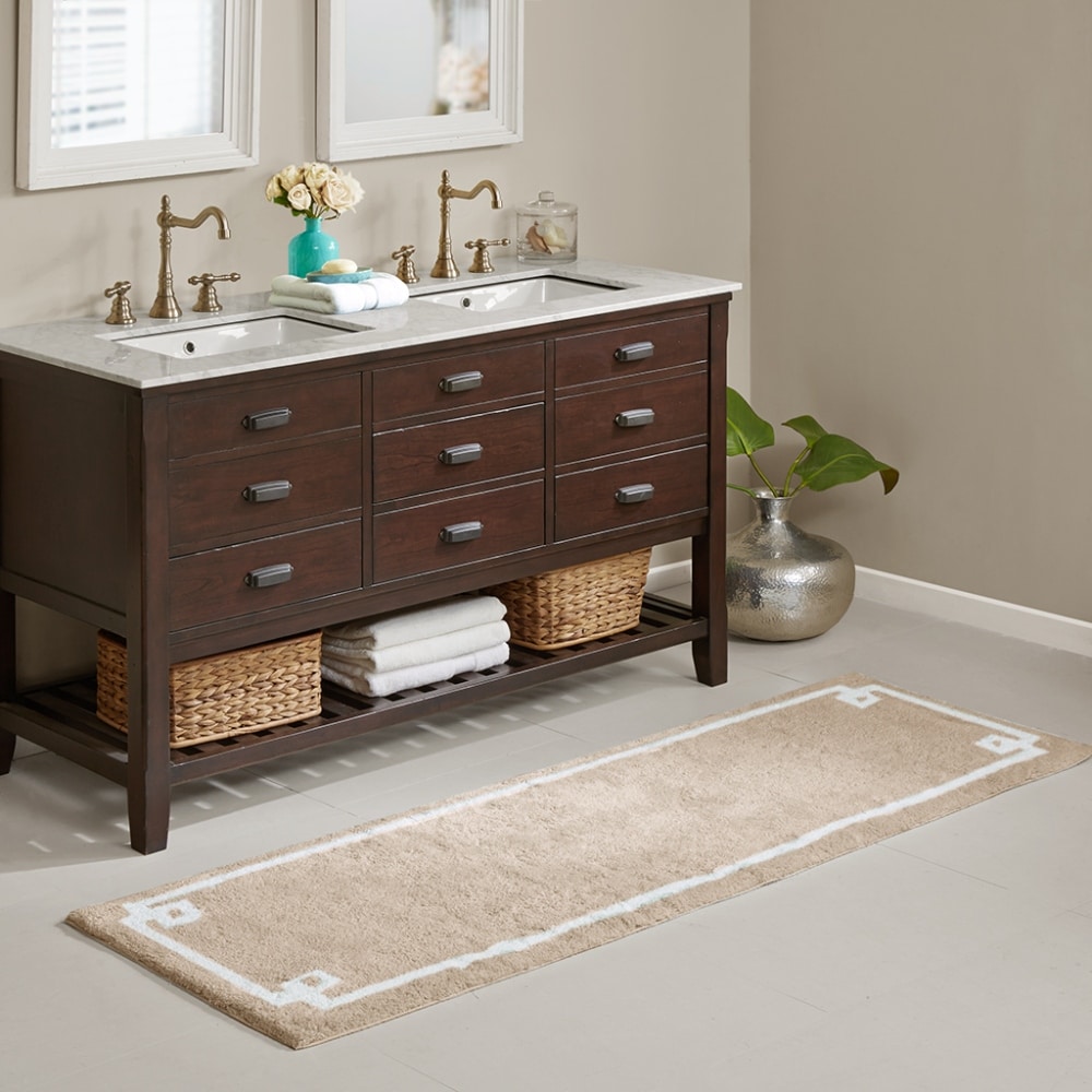 How many bathroom rugs/mats? Especially w/ double sinks