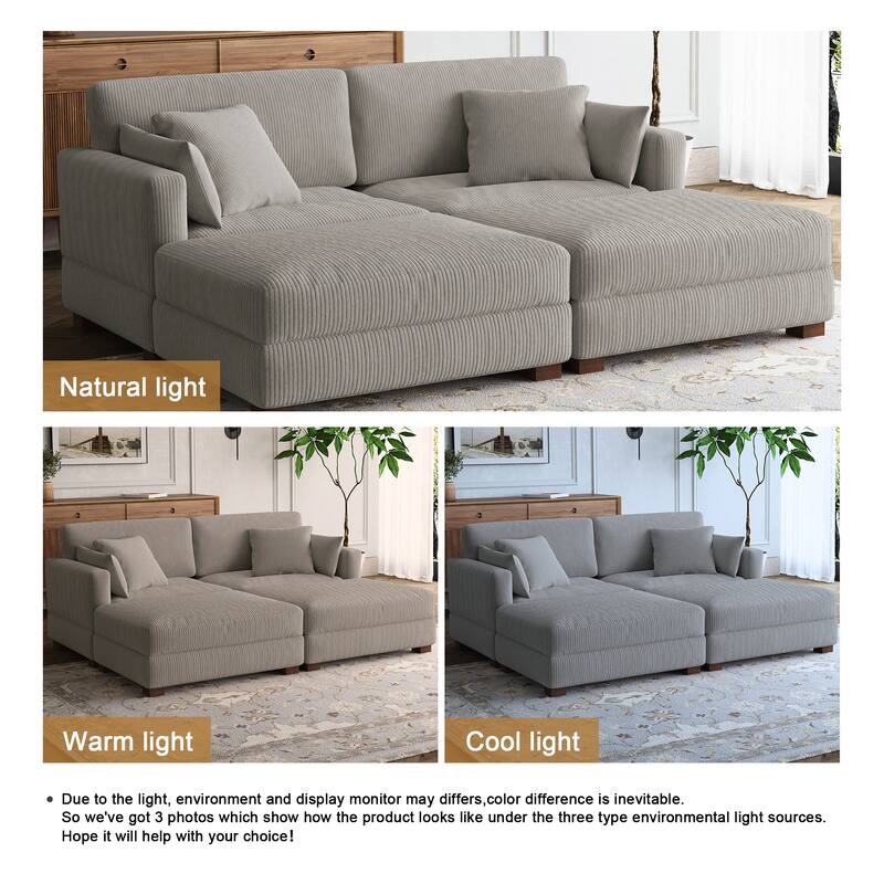 Sectional Sofa Set Modular Couch with Ottomans