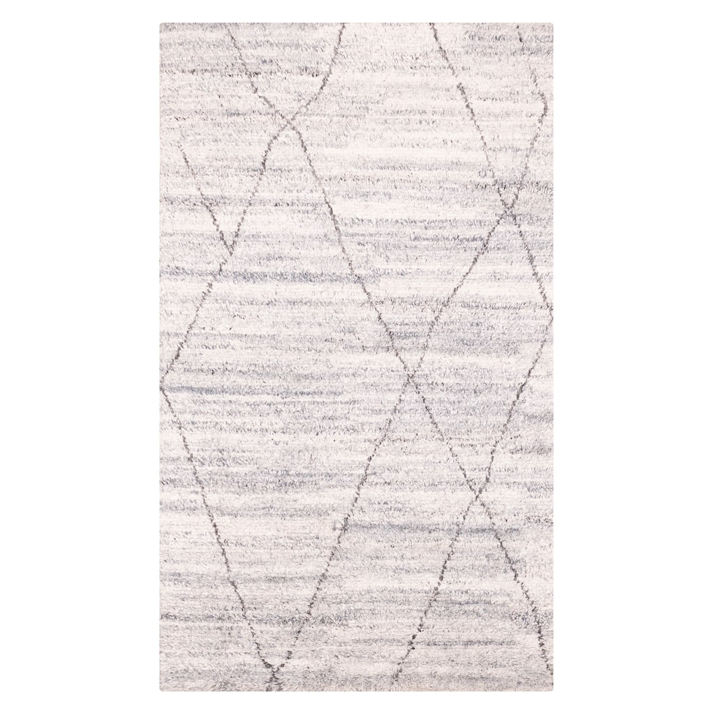 ECARPETGALLERY Hand-knotted Tangier Grey Wool Rug - 4'11 x 8'3