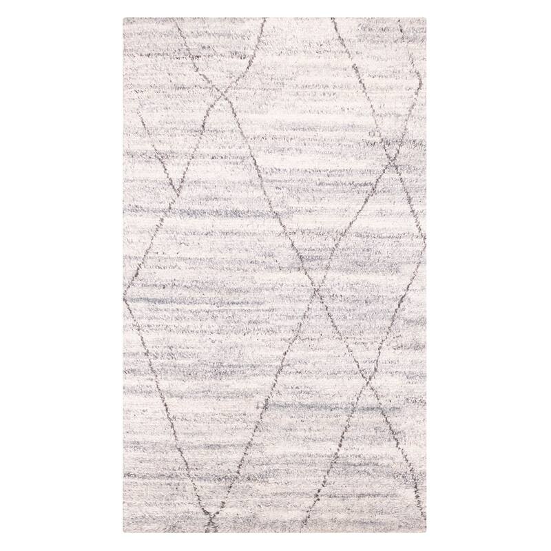 ECARPETGALLERY Hand-knotted Tangier Grey Wool Rug - 4'11 x 8'3