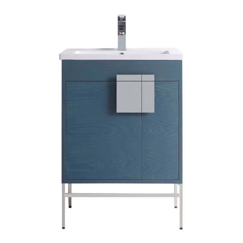 24-inch Modern Bathroom Vanity Set w/ Vitreous China Sink Top