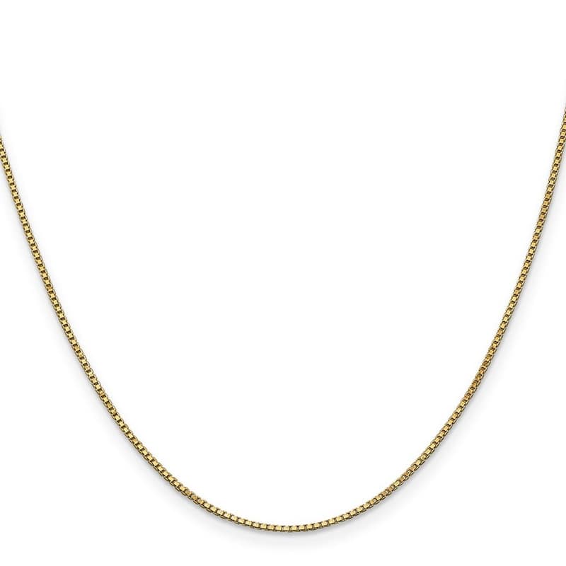 Curata 14k Yellow Gold Polished 9" 1.0mm Box Chain Anklet (Lobster Claw)