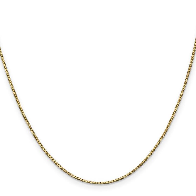 Curata 14k Yellow Gold Solid 1.0mm Box Chain Necklace (Lobster) Options: 16 18 20 22 24