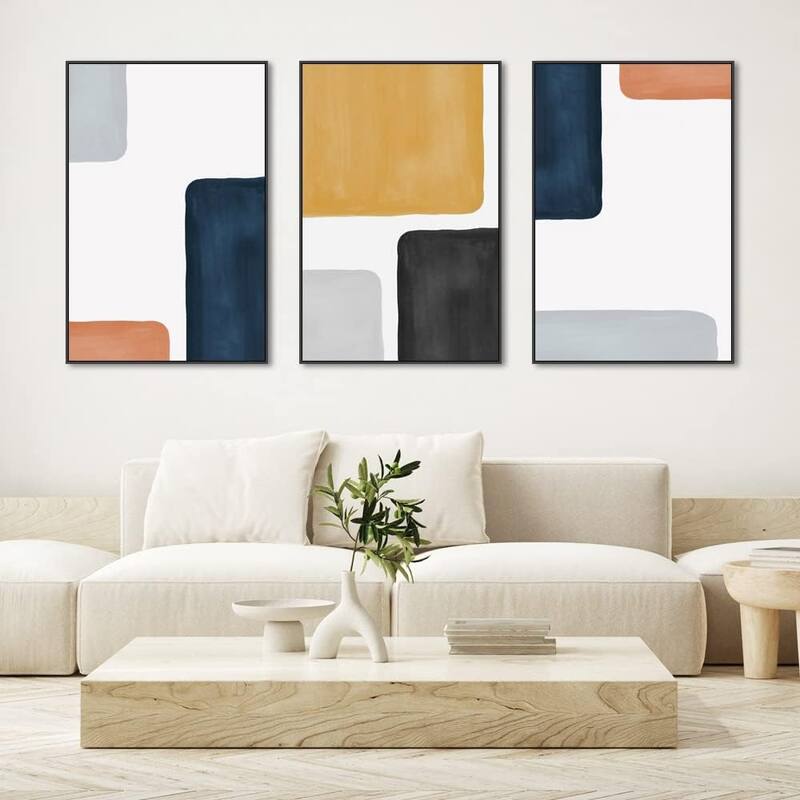 Wall Art Modern Abstract Canvas Framed Wall Art 3 Piece Set