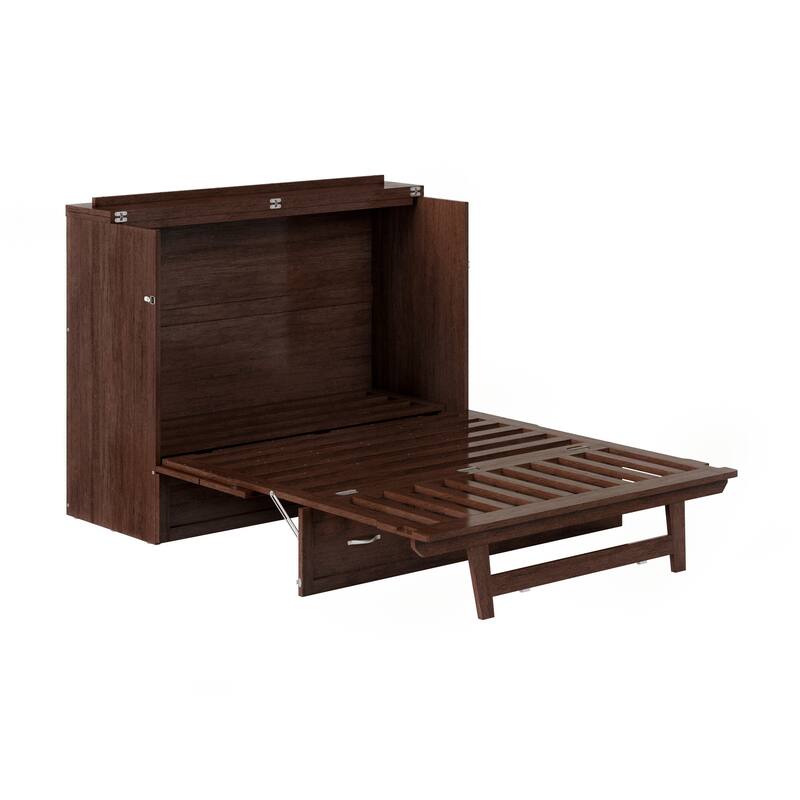 AFI Northfield Murphy Bed Chest with 6" Mattress, Storage Drawer & Built-In Charger