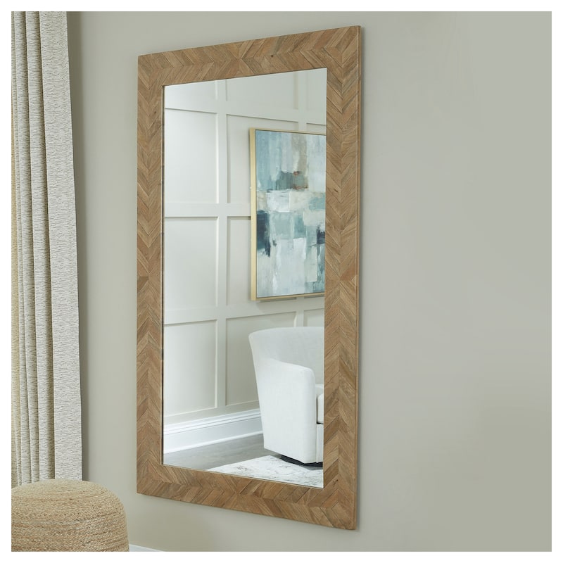Signature Design by Ashley Waylane Brown Floor Mirror - 40.5" W x 1" D x 68.25" H - 40.5" W x 1" D x 68.25" H - Brown