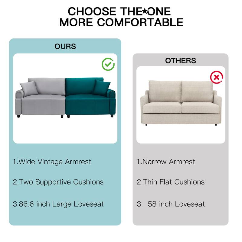 Pocassy Futon Sofa Bed,Modern Velvet Sofa Sleeper Seater Couches