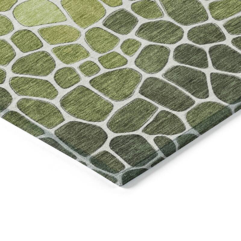 Machine Washable Indoor/Outdoor Contemporary Ombre Chantille Rug
