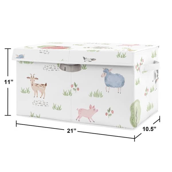 Farm Animals Collection Boy or Girl Kids Fabric Toy Bin Storage - Watercolor Farmhouse Horse Cow Sheep Pig