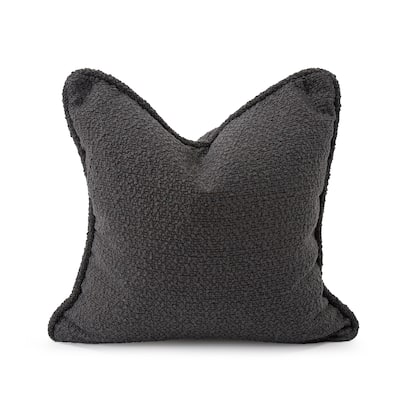 Allan Andrews 24 in. x 24 in. Pillow Barbet Charcoal - Down Insert