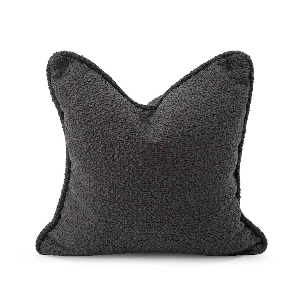 Allan Andrews 24 in. x 24 in. Pillow Barbet Charcoal - Down Insert