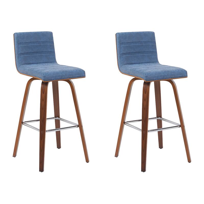 Skara Swivel Bar Stool, Upholstered Bar Height Chair with Bentwood Frame
