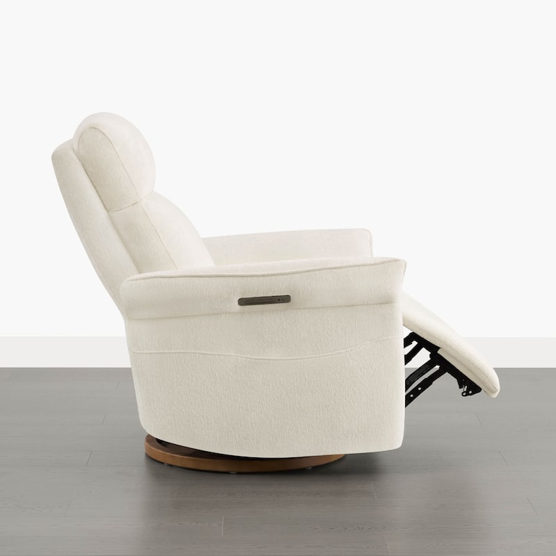 Spruce & Spring Power Swivel Recliner Chair Triple-Motor Nursery Glider