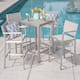 Option Grey + Grey + Silver Tempered Glass Top Bar Table