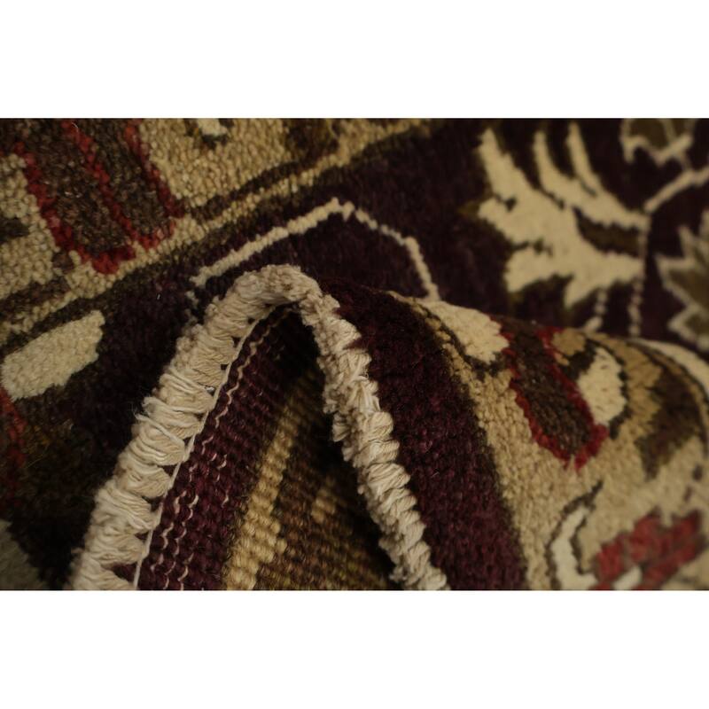 Hand Knotted Oriental 100% Wool Carpet Traditional All-Over Brown Peshawar Area Rug - 3' 1'' X 2' 0''