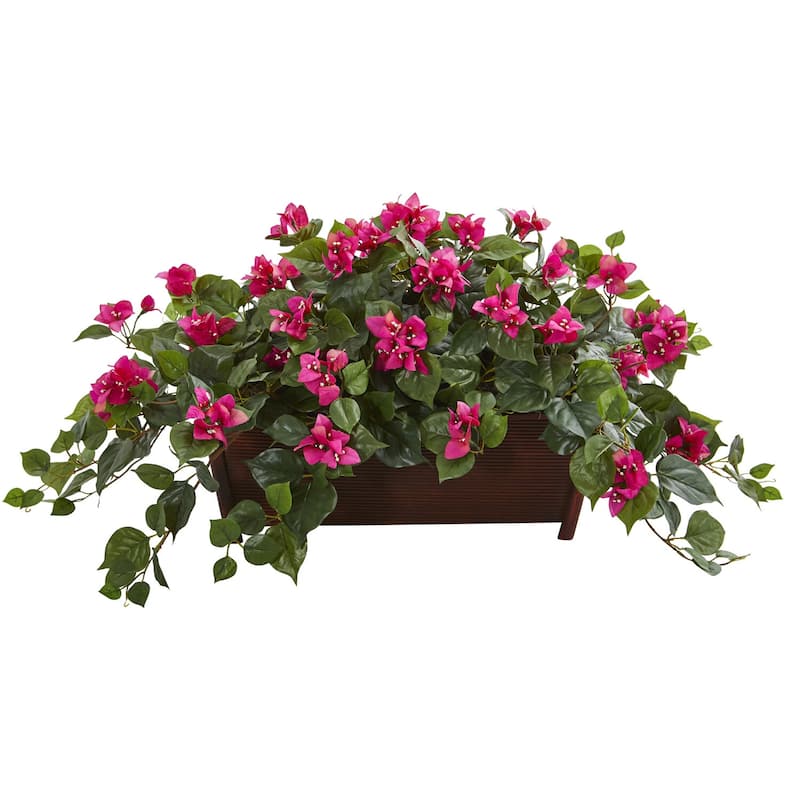Artificial Plant in Planter - Indoor Decorative Flowers, Realistic Greenery for Home Decor - Pink
