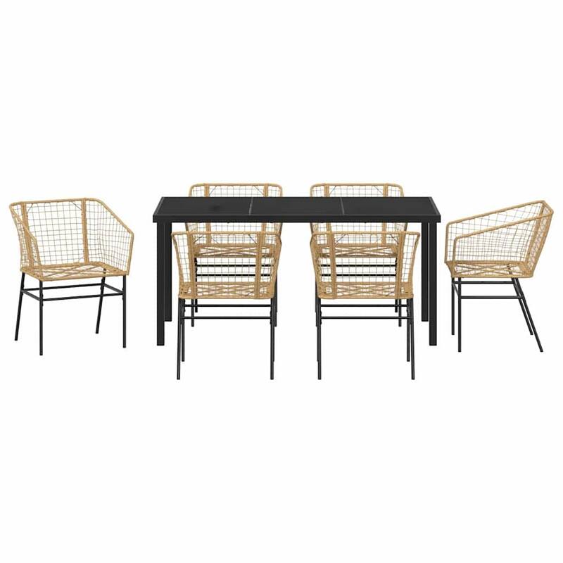 vidaXL Garden Dining Set Poly Rattan