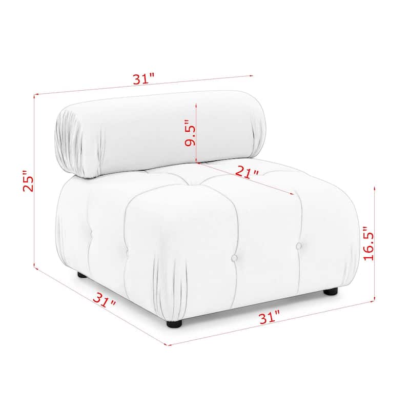 93'' Modular L-Shaped 4 Seat Sectional Sofa with Reversible Ottoman, Button Tufted Design and Comfortable Cushions