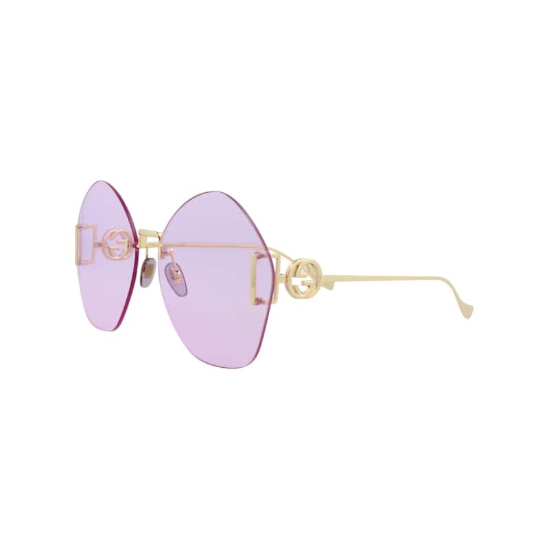 Gucci Round-Frame Metal Sunglasses