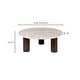 preview thumbnail 10 of 8, NADAAL STUDIOS Harper, Coffee Table Stone Top with Mango Wood Base - 42 X 42 X 16.14