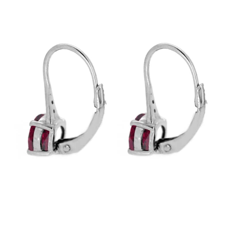 925 Sterling Silver Rhodolite Garnet and Diamond Earrings