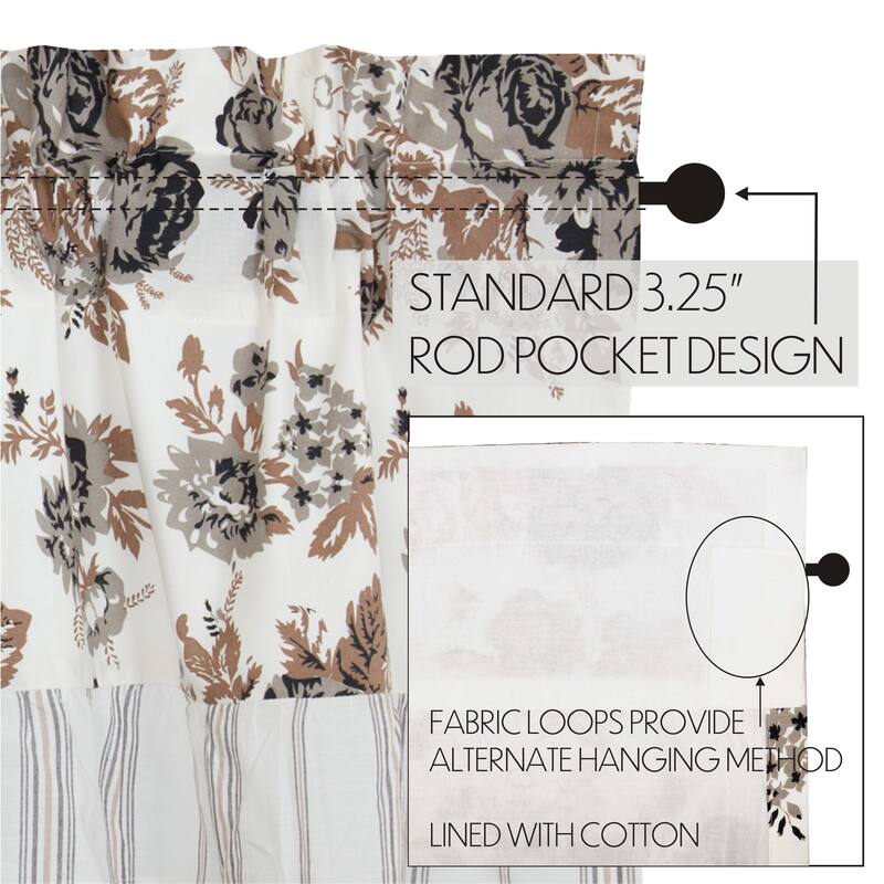 Annie Portabella Floral Ruffled Valance 16x72
