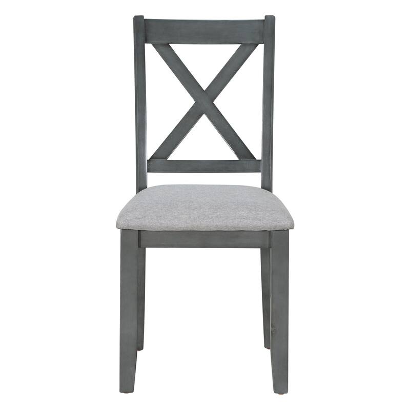 6-Piece Family Dining Set with Foldable Table and 4 Chairs and Bench