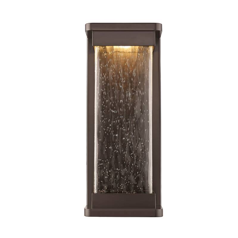 Millennium Lighting Ederle 1 LED Light Outdoor Wall Sconce with Clear Water Seedy Glass Shades