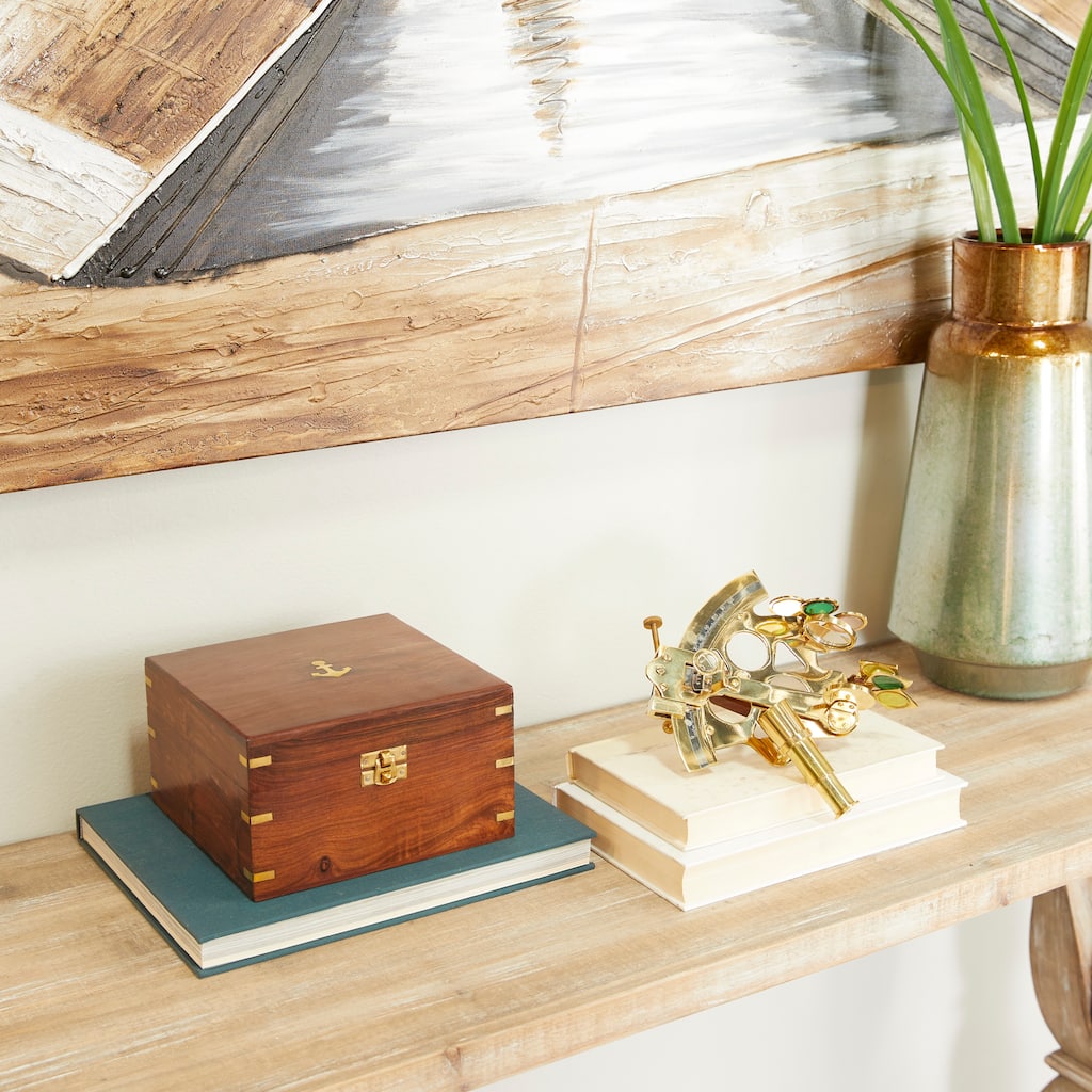 Gold Brass Nautical Heirloom Decor ( Set of 2)