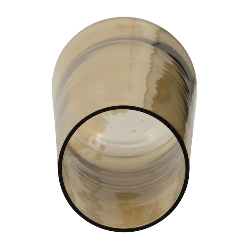Sagebrook Home Glass, Luster Vase, Gold, Cylinder, Solid Color