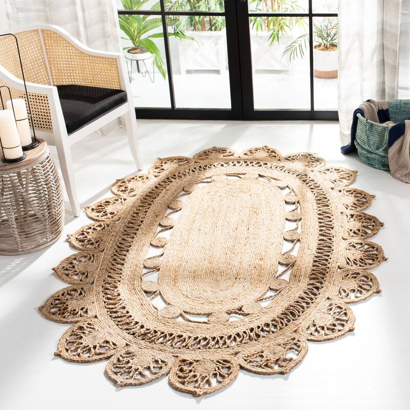 SAFAVIEH Handmade Natural Fiber Orna Casual Jute Rug - 3' x 5' Oval - Natural