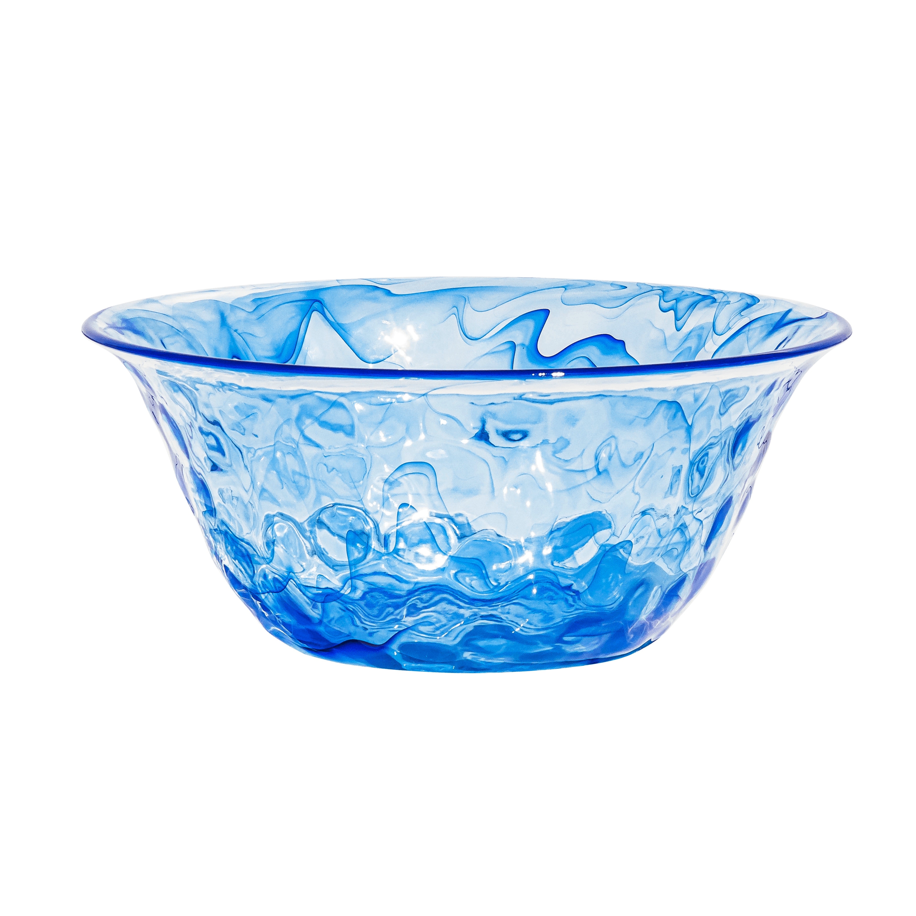 Abode Homewares Aegean Swirl Acrylic Serving Bowl - Blue