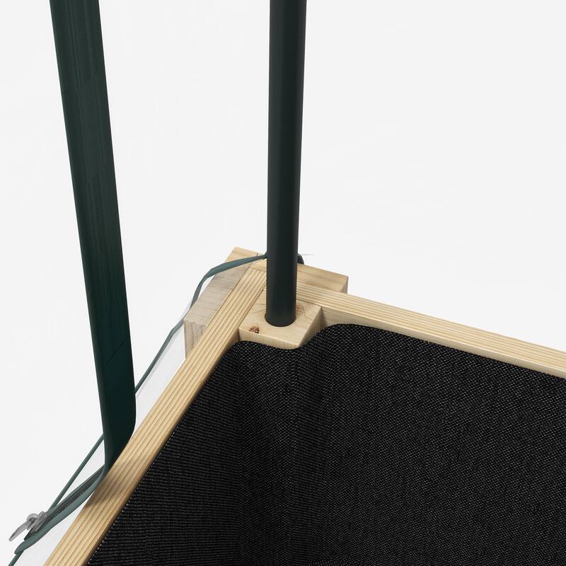 Outsunny Raised Garden Bed with Plastic Greenhouse Cover and Bed Liner, Outdoor Elevated Wood Planter Box